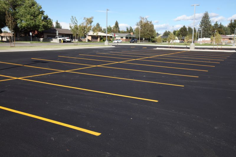 Autumn Parking Lot Line Work